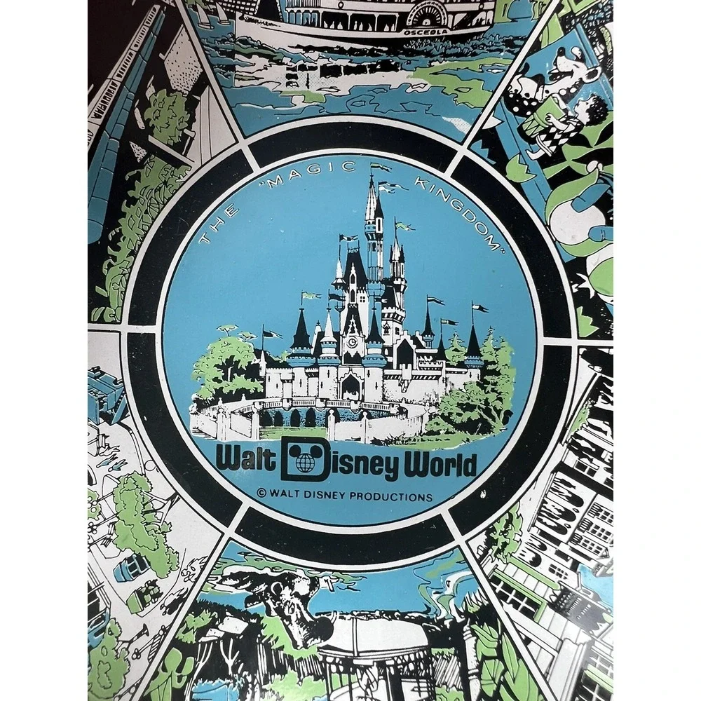 Vintage‎ Walt Disney World Magic Kingdom Fluted Glass Ashtray Candy Dish